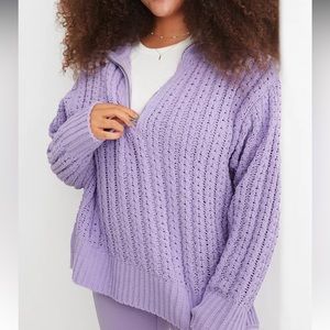 Aerie Cable Car Quarter Zip Sweater